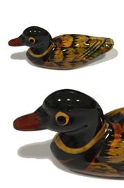Chinese Calligraphy/Painting Ceramic Wodden Duck Brush Rest